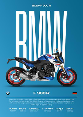 BMW F 900 R Motorcycle Poster