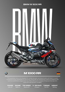BMW M 1000 RR Motorcycle Poster