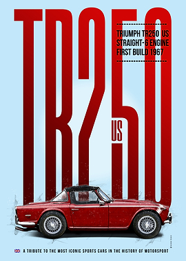 Triumph TR250 US Car Poster