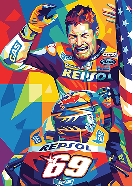 Nicky Hayden Celebration Pop Art