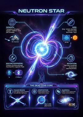 Neutron Star infographic with facts