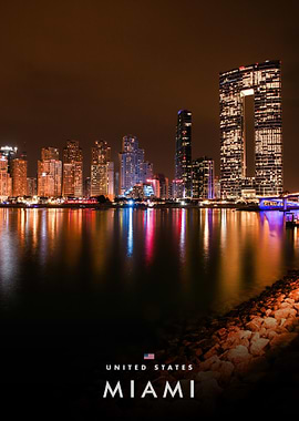 Miami Skyline at Night
