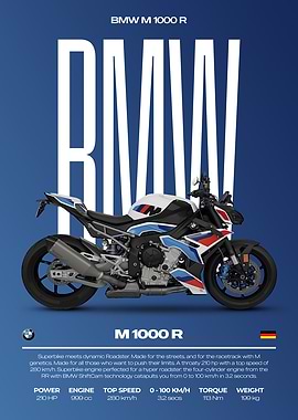 BMW M 1000 R Motorcycle Poster