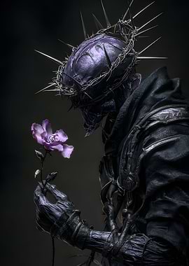 Dark Figure with Rose and Crown