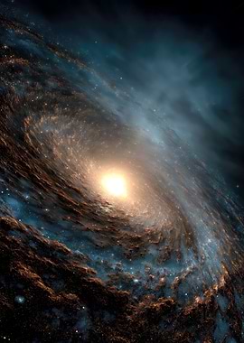 Swirling Galaxy with Bright Center