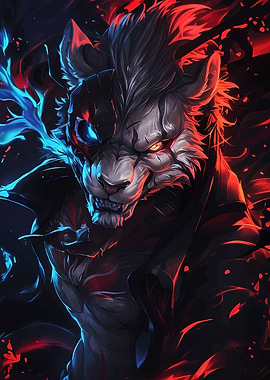 Fierce Wolfman Digital Art Portrait