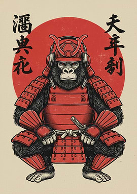 Samurai Gorilla Illustration