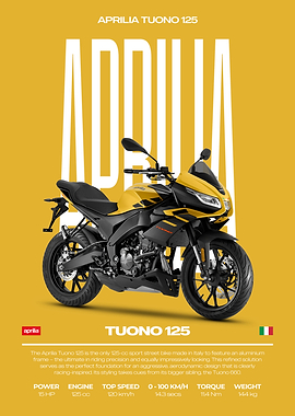Aprilia Tuono 125 Motorcycle Poster