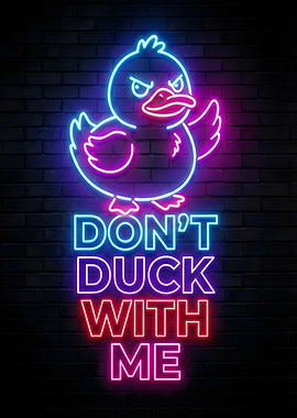 Angry Duck Neon Sign