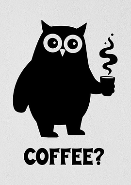 Coffee? – Dark Minimal Humor Poster