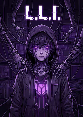 Cyberpunk Boy with Robotic Arms