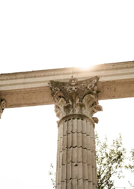Ancient Column with Sunlight