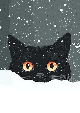 Black Cat in Winter