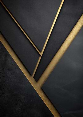 Abstract Black and Gold Geometry