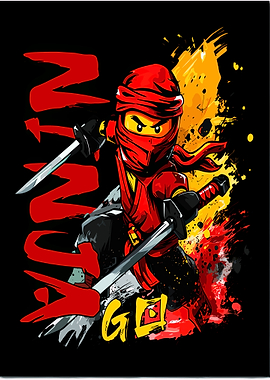 Red Ninja Go Digital Art