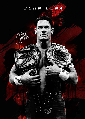 John Cena with Championship Belts