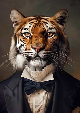 Tiger in Tuxedo Portrait