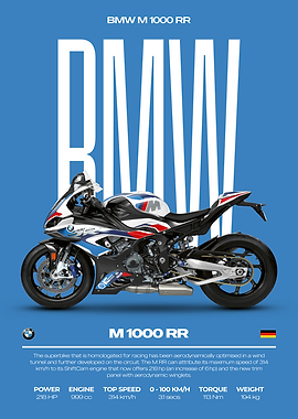 BMW M 1000 RR Motorcycle Poster