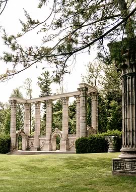 Ancient Ruins in a Green Landscape