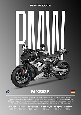 BMW M 1000 R Motorcycle Poster