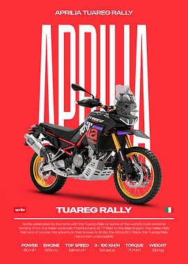 Aprilia Tuareg Rally Motorcycle Poster