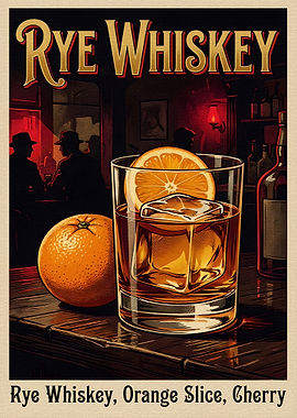 Rye Whiskey Cocktail Still Life