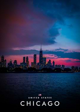 Chicago Skyline at Dusk