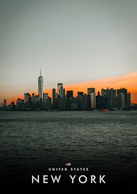 New York City Skyline at Sunset