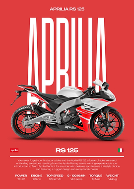 Aprilia RS 125 Motorcycle Red and White