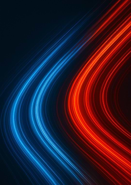 Blue & Red Pulse Art | Light Trail | Futuristic