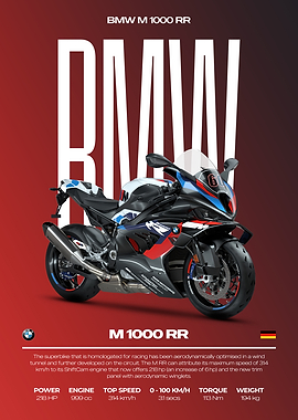 BMW M 1000 RR Motorcycle Poster