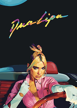 Dua Lipa Portrait in Car