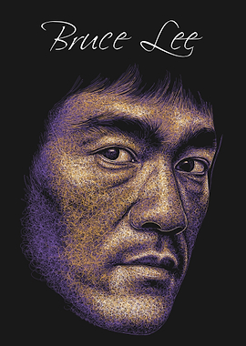Bruce Lee Portrait - Detailed Line Art