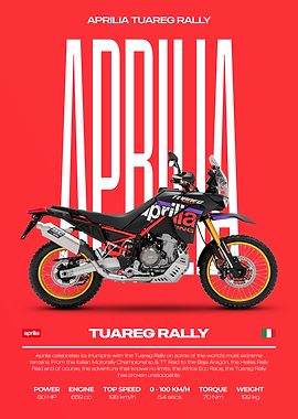Aprilia Tuareg Rally Motorcycle Poster