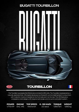 Bugatti Tourbillon Car Poster
