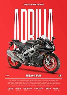 Aprilia RSV4 RR Motorcycle on Red