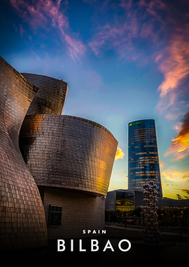 Guggenheim Museum Bilbao at Sunset