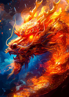 Fiery Dragon Illustration