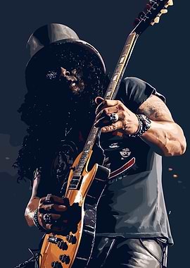 Slash Guitarist Illustration