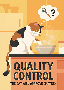 Quality Control Cat Baking Poster Funny