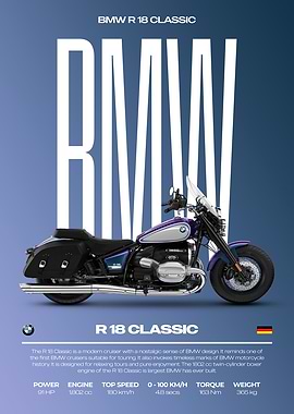 BMW R 18 Classic Motorcycle Poster