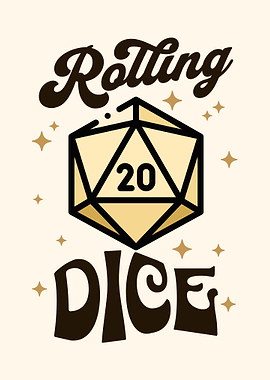 Rolling Dice D20 Graphic