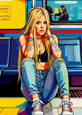 Avril Lavigne on the Subway