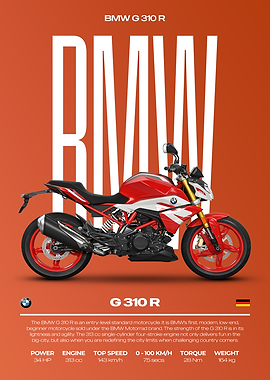BMW G 310 R Motorcycle Poster