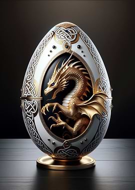 Dragon Egg with Celtic Knot Design