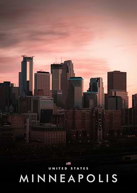 Minneapolis Skyline at Sunset