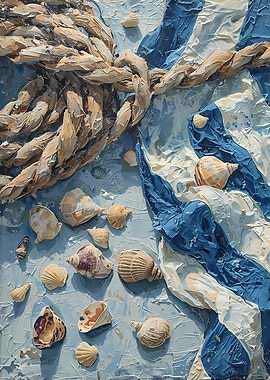 Seashells and Rope Nautical Painting