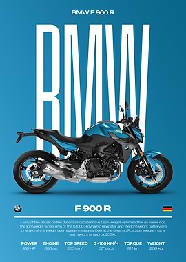 BMW F 900 R Motorcycle Poster