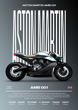 Aston Martin AMB 001 Motorcycle Poster