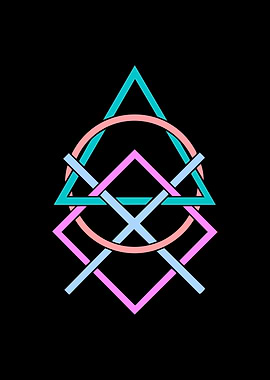 Geometric Shapes on Black Background